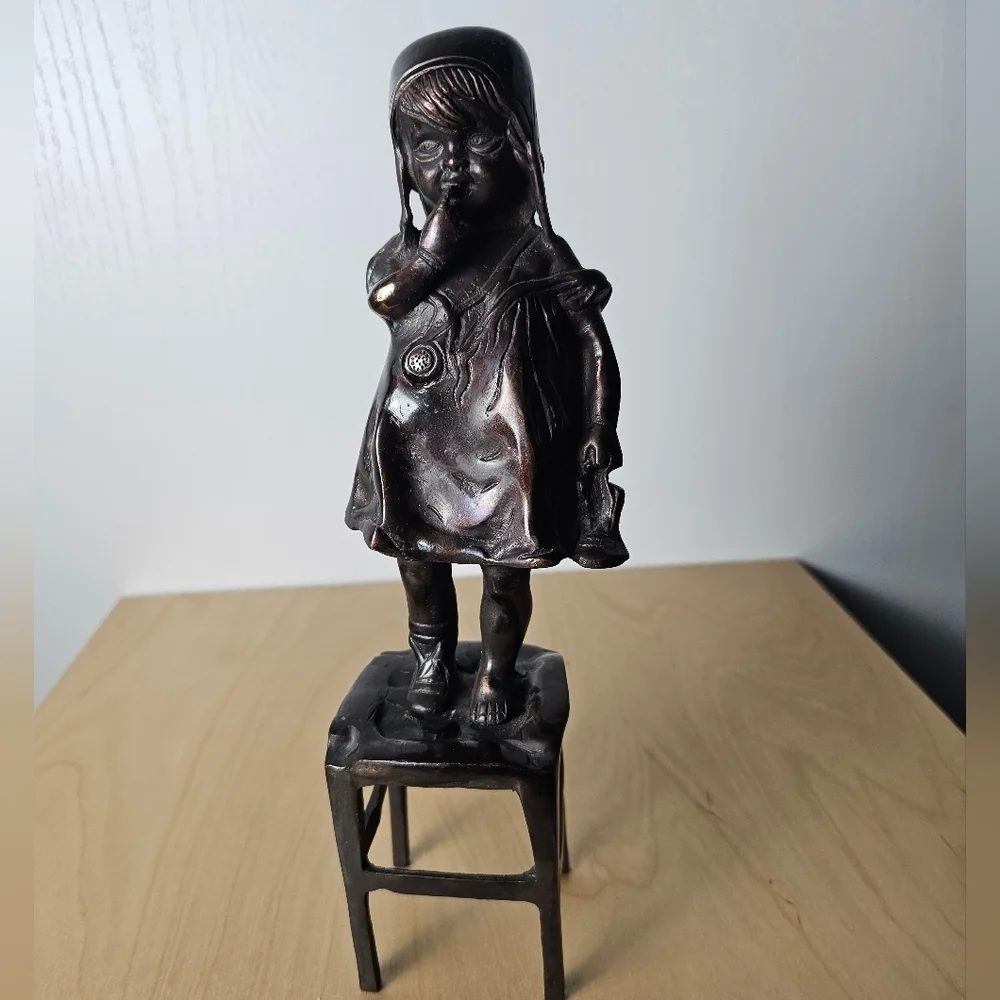 Bronze Reproduction of Juan Clara's Girl on a Stool